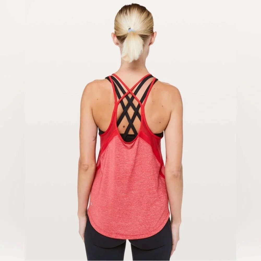 Lululemon Run Off Route Tank in True Red